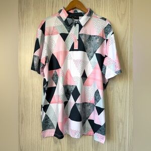 Yatta Golf Geometric Print Performance Polo Shirt Size XL LNC